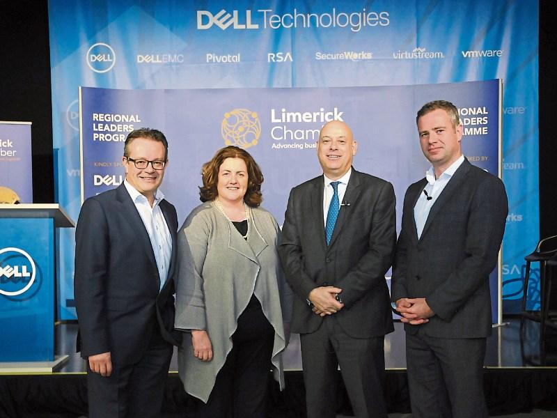 Dave Griffin, Dell, Catherine Duffy and Clive Bellows, Northern Trust and James Ring, CEO Limerick Chamber