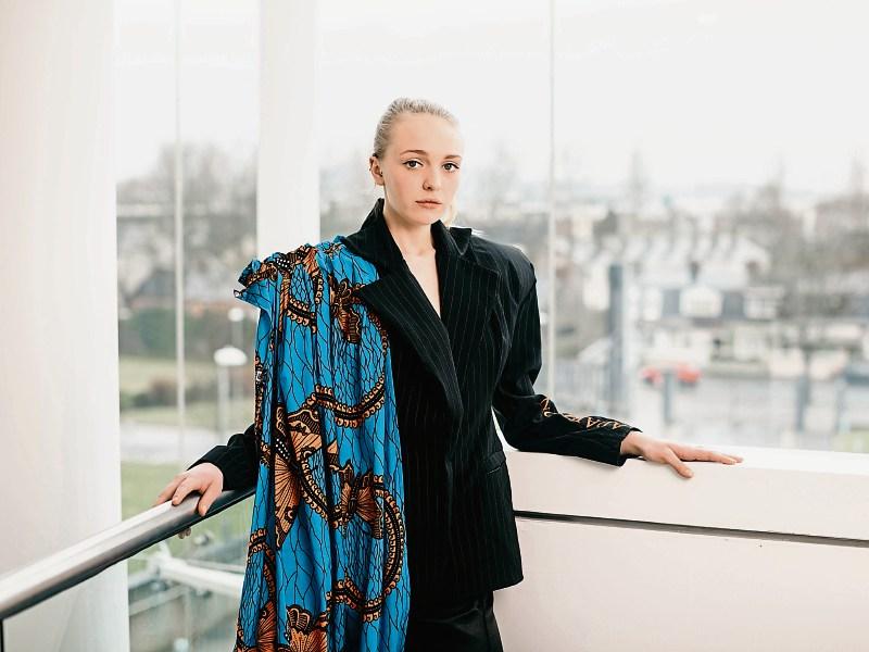 Aoife Hill modelling a piece from Eva Kimpwene from the Fashion Design Course, Limerick School of Art and Design Picture: Sean Curtin/True Media