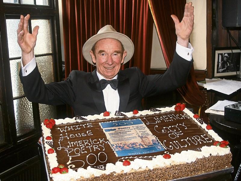 Barney Sheehan celebrating 500 nights of poetry at the White House in 2013 Picture: Adrian Butler