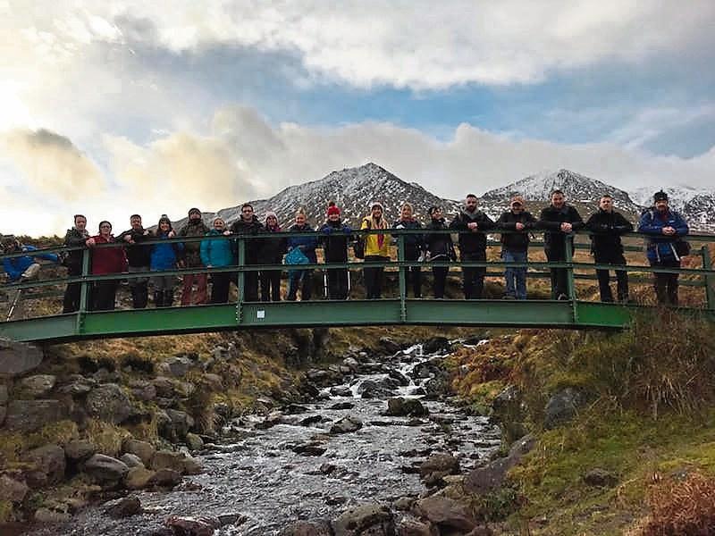 Conroy family members and friends during their climb