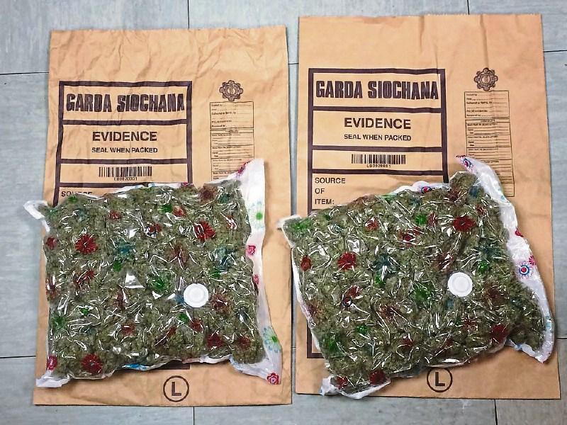 The man was arrested after gardai in Limerick seized €40,000 of suspected cannabis Picture: Garda Press Office