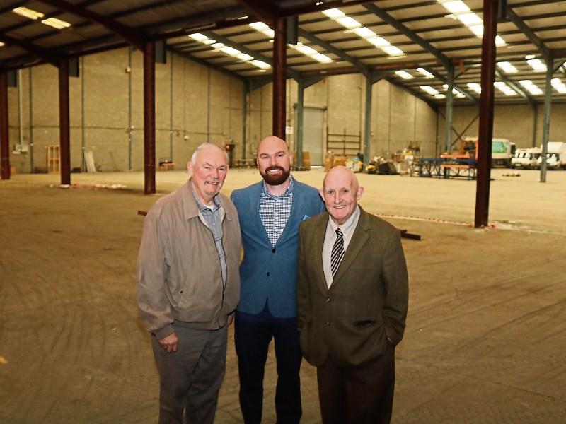 Ger and Patrick Benn in their premises at the Galvone Industrial Estate with former mayor Kieran O’Hanlon
