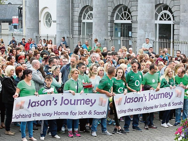 A vigil in Limerick in 2015 to raise funds and awareness for the safe passage of Jason’s children Jack and Sarah who were still the subject of a custody battle at the time