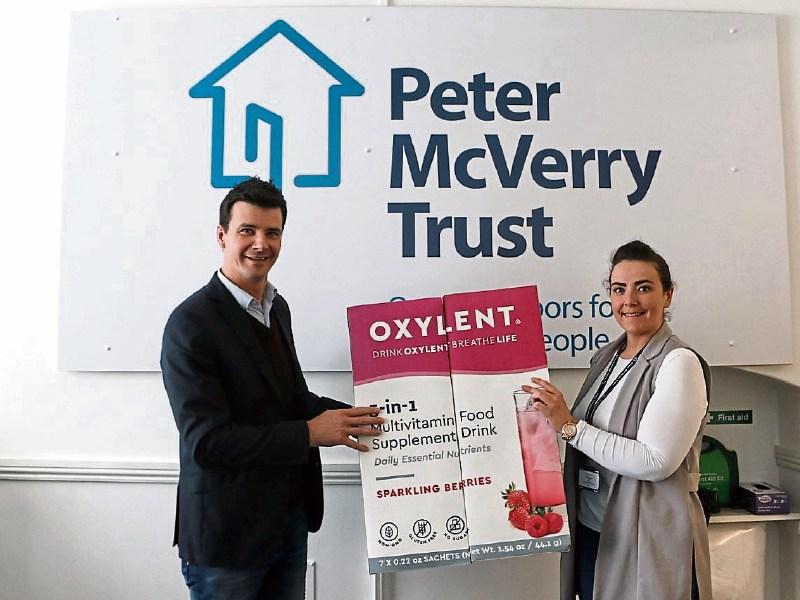 Jon Hayes, MD, Ambermed, with Nicola Sweeney, the Peter McVerry Trust, Limerick