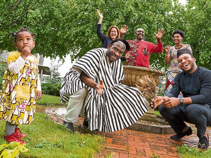 Celebrating Africa Day in Limerick were , back row, - Leonie Kerins, Doras Luimni, Jules Olivier Djiopang and Sylvanie Nono with front, Abigail Nono, John Njutekpor and David Idioh