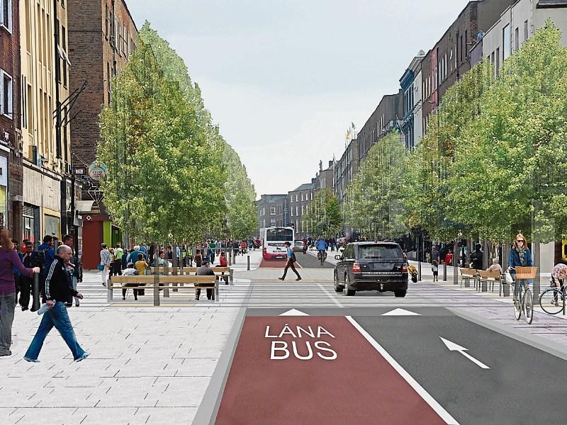 An architecht's rendering of the O'Connell Street redesign