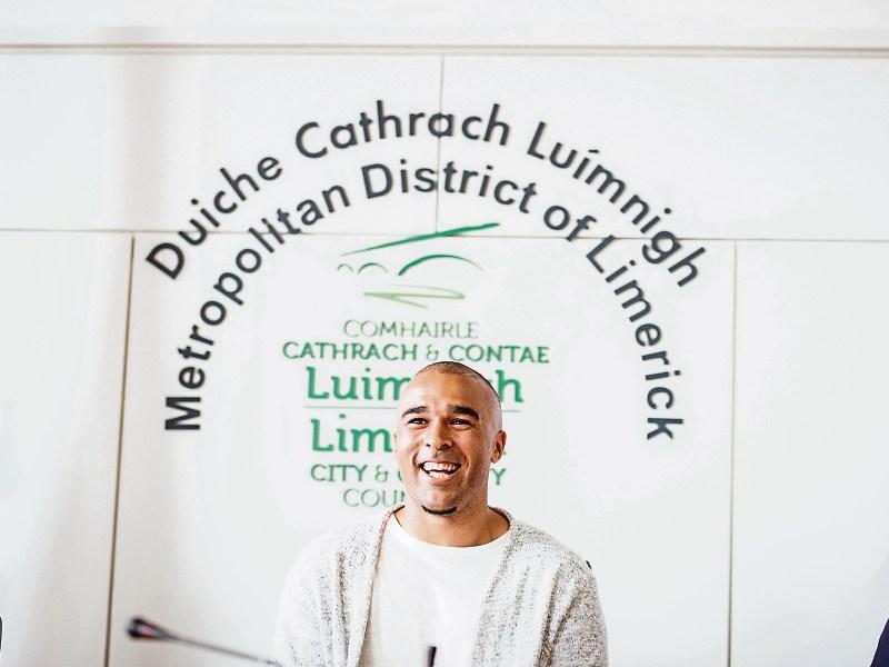 Former Munster star Simon Zebo received a heroes reception as he returned to Limerick to receive a top civic honour Pictures: Brian Arthur