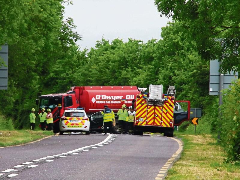 The tragic scene in Dromkeen on the N24 where Christopher Scullane, aged 84, and his wife Mary Ellen, 70, tragically died  Picture: Adrian Butler