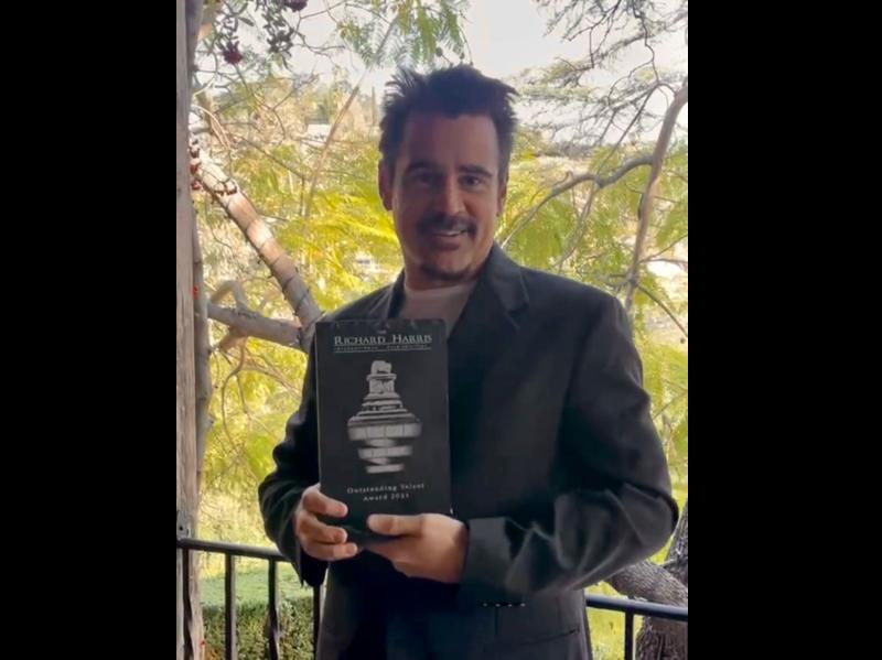 Actor Colin Farrell receives award from Richard Harris International Film festival 