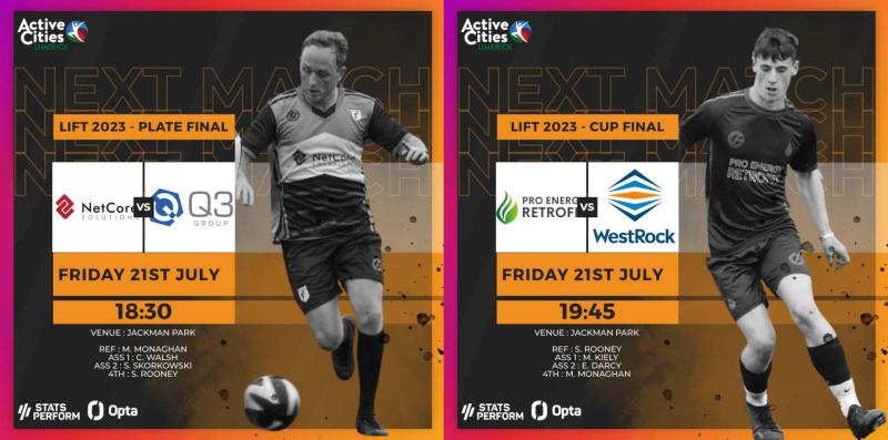Cup and Plate finals of Limerick inter-firm football tournament at Jackman Park tonight