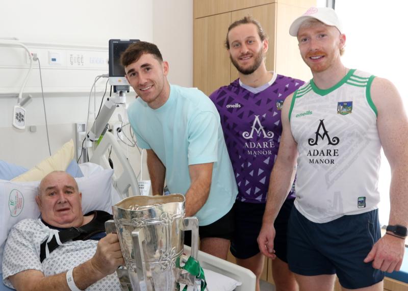 Hurling heroes pay surprise hospital visit to fan who fell off ladder trying to put up flag