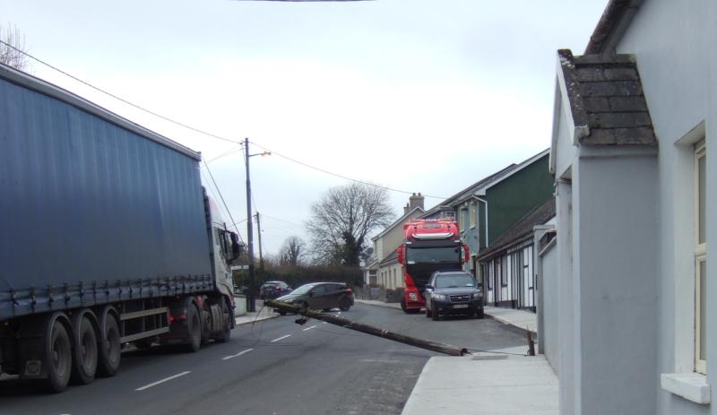 UPDATE: Eir start repair work after lorry hit overhead wires in Limerick village