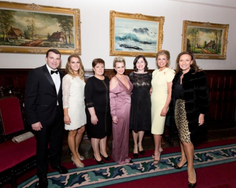 Patrick Keane, Lisa Marie Keane, Anita Higgins, Adare Manor; Rosalind Griffin, Dr Anne Merrigan, University Hospital Limerick, Kay Mulcaire organiser and myself at the charity fashion show fundraiser Pretty in Pink that raises much needed funds for the Breast Cancer Unit in the University Hospital Limerick Picture: Sean Curtin Photo