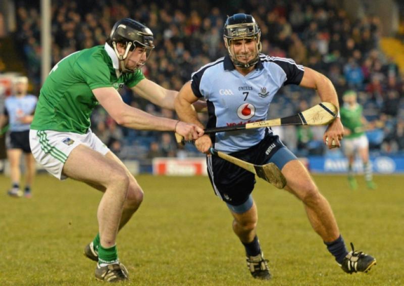 Limerick's Declan Hannon in action against Shane Durkin, Dublin, during this year's Division 1B final