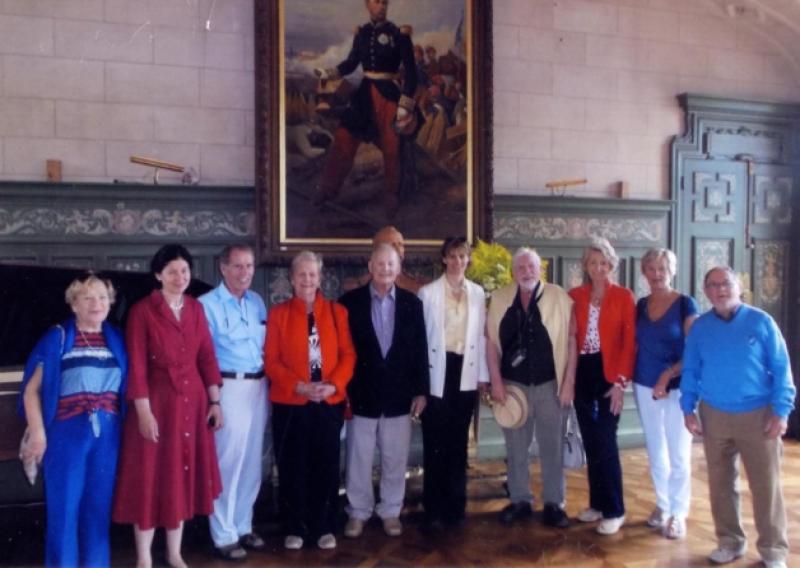 At the Chateau de Sully, seat of the French MacMahons, were Catherine Toomey; Charlotte, sister to the Duchesse de Magenta; Michael Kavanagh; Mary and Frank Prendergast; The Duchesse de Magenta; Prof Noel Mulcahy; Caroline Mulcahy; Pat O Cinneide and Sean Toomey