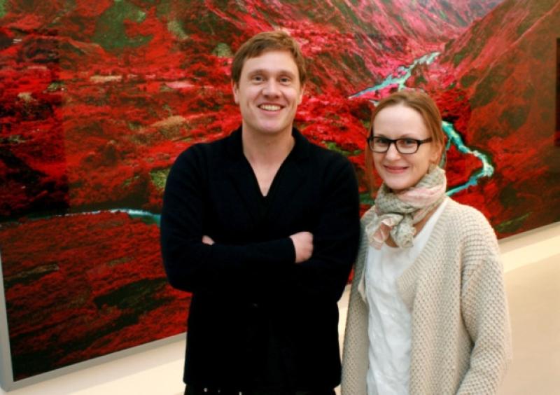Richard Mosse with Ormston House's Mary Conlon in front of one of his massive still photography works, andbelow, an image from the 40 minute 'video-art' installation, based in the Patrick Street studio and art gallery. Pictures: Adrian Butler