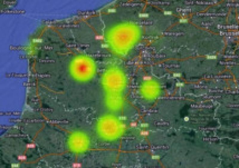A 'heatmap' of where the Limerick casualties of WW1 are commemorated in Belgium and northern France almost traces the Western Front and is one of a series of maps produced by Liam Hogan