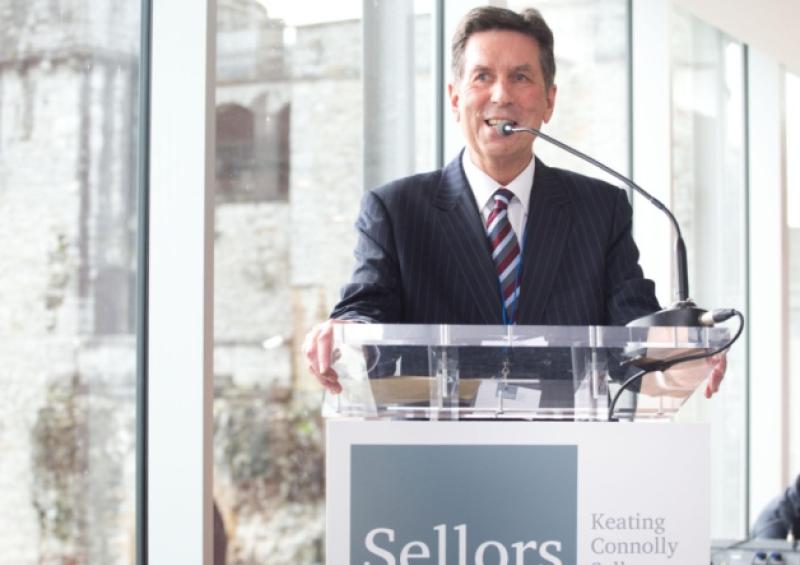 Joseph - Joe - Murphy, speaking at the merger of Keating, Connolly, Sellors in King John's Castle earlier this year. Mr Murphy passed away this week. Picture: Sean Curtin/Fusionshooters