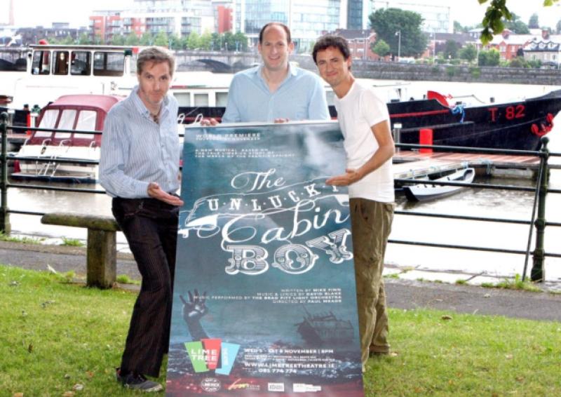 Pictured at the launch of the Unlucky Cabin Boy at the Hunt Museum were Mike Finn (writer), Paul Meade (director) and David Blake (composer  [Picture: Dave Gaynor]