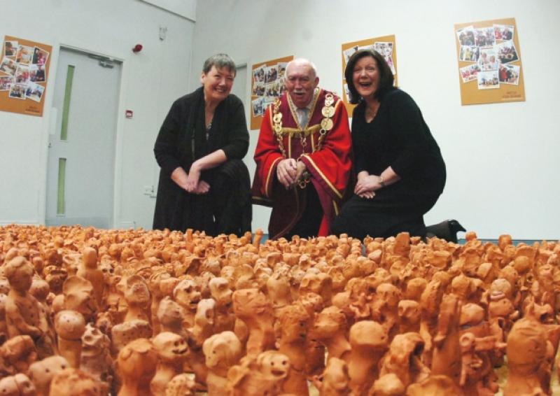 Shane Geoghegan's mother Mary, with then Mayor Jim Long and Shane's aunt Margaret Walsh in 2011 at the unveiling of the Pitch for Shane