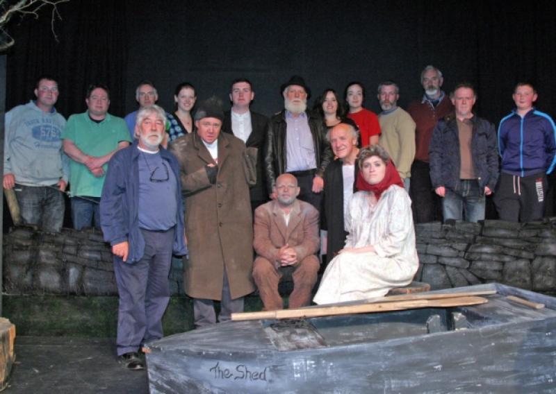 The cast and crew of Shoestring Theatre Company in Charleville who won the Abbey Theatre Award at the RTE All Ireland Drama Festival for their production of Trad by Mark Doherty, which was produced by Charleville man Kevin OShea. Cast member Ger Liston won Best Supporting Actor