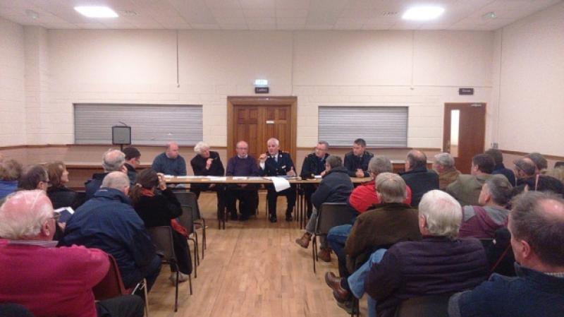 Chief Superintendent David Sheahan addressing the crowd at the launch of the Doon Text Alert Scheme