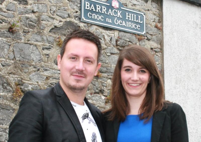 Angela's Ashes the musical Composer, Adam Howell with actress, Sarah Ayrton who plays Angela in the Angela's Ashes the musical pictured at Barrack Hill [Picture: Adrian Butler]