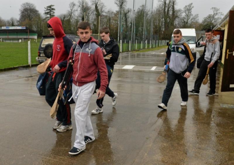 Doon players leave Cahir after last Saturday's game was postponed due to adverse weather conditions