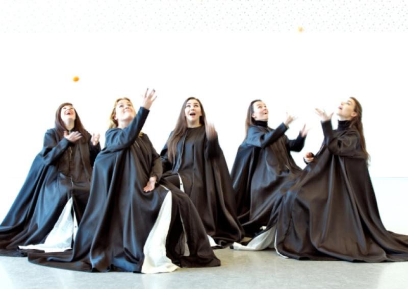 The cast of singers - Sylvia OBrien, Sharon Carty, Sarah Shine, Emma Nash and Rachel Croash - in Wide Open Opera's The Oldest Woman in Limerick
