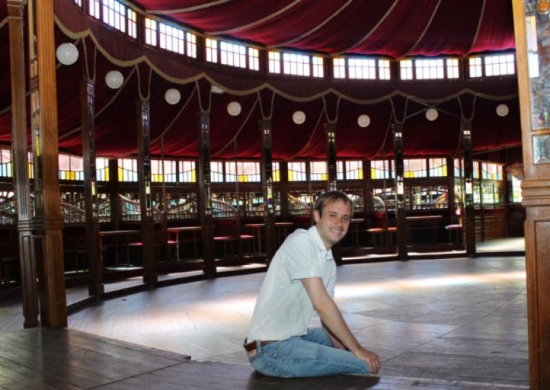 Nigel Dugdale at the Spiegeltent in Arthurs Quay Park ahead of the Culture & Chips festival this weekend - Picture: Michael Cowhey - and below, Dublin's Lassus Scholars Group will perform in St Mary's Cathedral this Saturday as part of the Limerick Sings festival