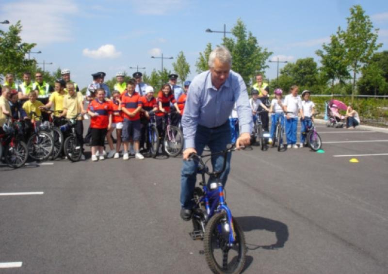 On your bike: Greg LeMond shows his skills by taking part in the Get BACk Challenge at UL during Bike Week last year. He returns to Limerick this week