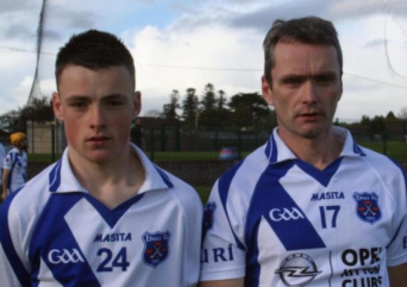 Stephen O'Halloran, Bruree, with his son Ronan, 16, on Ronan's senior hurling debut this summer