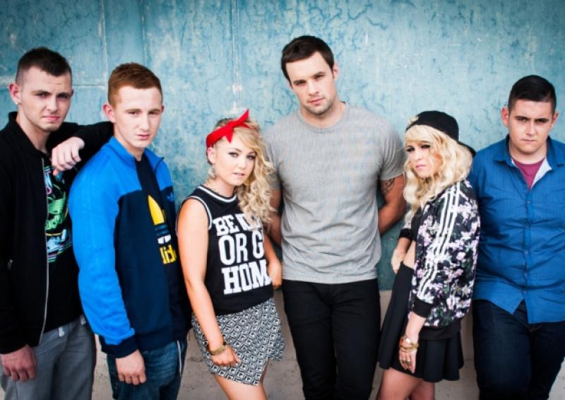 Teenage kicks: Damien, Calvin, Sherisse, Bressie, Kelsey and Nathan, stars of the RTE television documentary series Bressies Teenage Kicks, who have formed the group, The Urban Dreamers, and launch their EP in the Parkway this Wednesday. Picture: Ruth Medjber