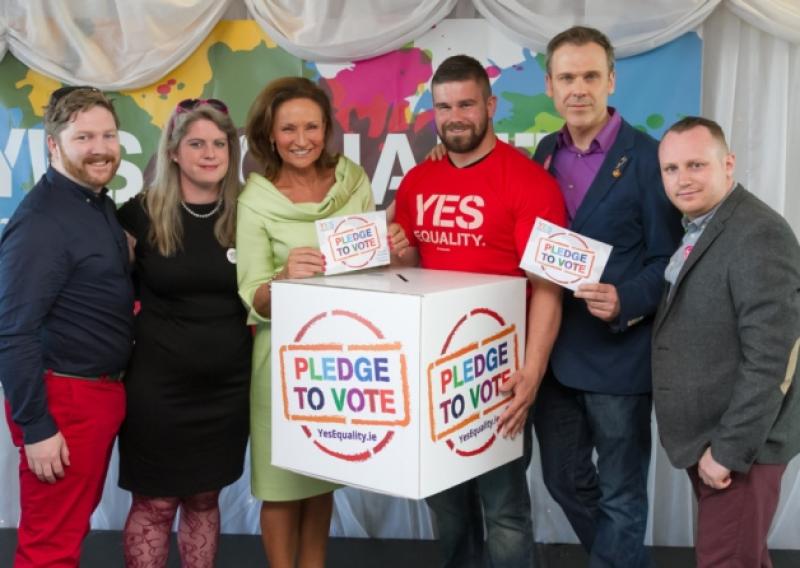 At the launch of the Yes Limerick campaign: John James Hickey, Jenny Hannon, canvassing coordinator; Celia Holman-Lee; rugby player Duncan Casey; Richard Lynch and Cillian Flynn. Picture: Oisin McHugh