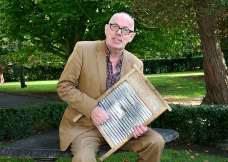 Don O'Connor with his famous washboard at Limerick's Peoples Park. Picture: Adrian Butler