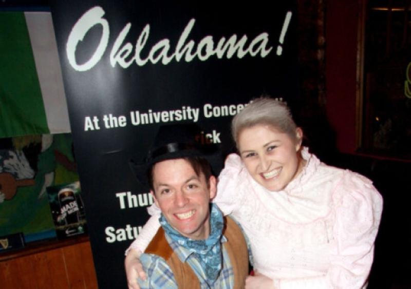 Dermot Winston, Henry Street, ( as Old Man Carnes) and Laura Henebry, Dooradoyle, (as Aunt Eller) at the launch of the Limerick Musical Society's production of Oklahoma [ Picture: Dave Gaynor}