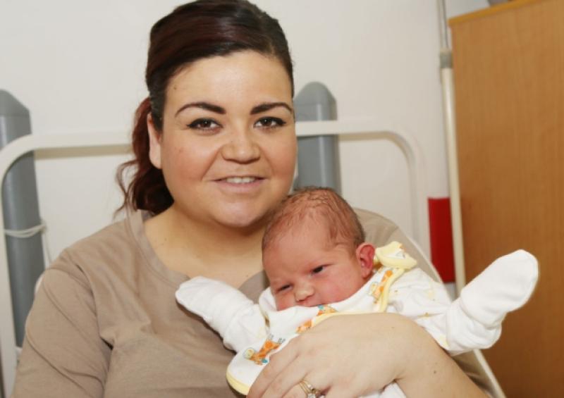 New beginnings:  Fiona Ryan, Bishop Street, Limerick with her son Luke McInerney - the first Limerick baby of 2015.   Picture: Press 22