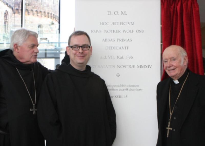 Abbot Patrick Hederman, Br Martin Browne and Dermot Clifford, Archbishop of Emly and Cashel, at the opening the new extension at Glenstal Abbey [Picture: Dave Gaynor]