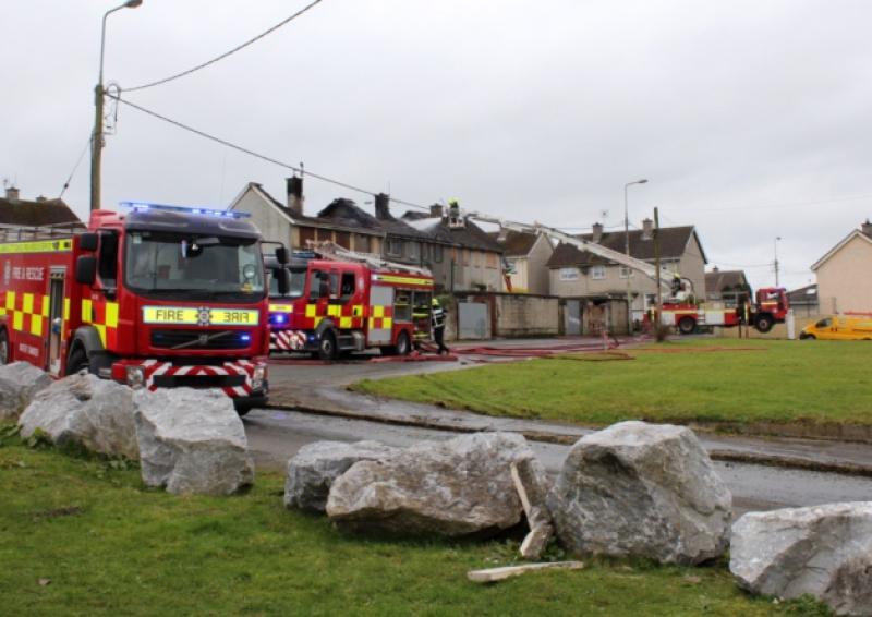 The scene of this morning's fire at Palm Court [Picture: Mike Cowhey]