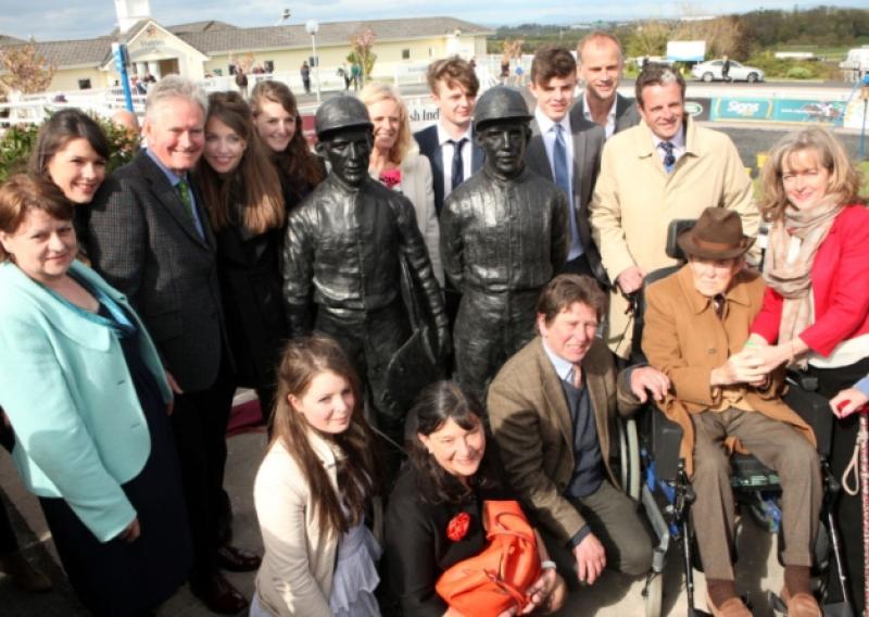 The extended Molony family at the unveiling of the statues of Tim and Martin Molony. Picture: Dave Gaynor