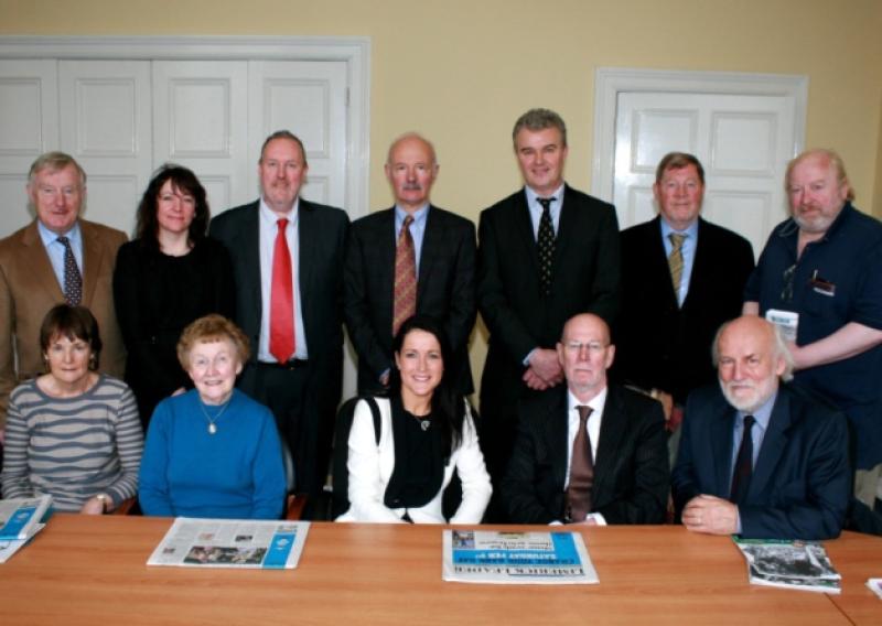 Irene Hamilton, managing director, Limerick Leader and Alan English, editor, Limerick Leader pictured with members of the press council of Ireland during their visit to the Limerick Leader offices. Picture: Adrian Butler