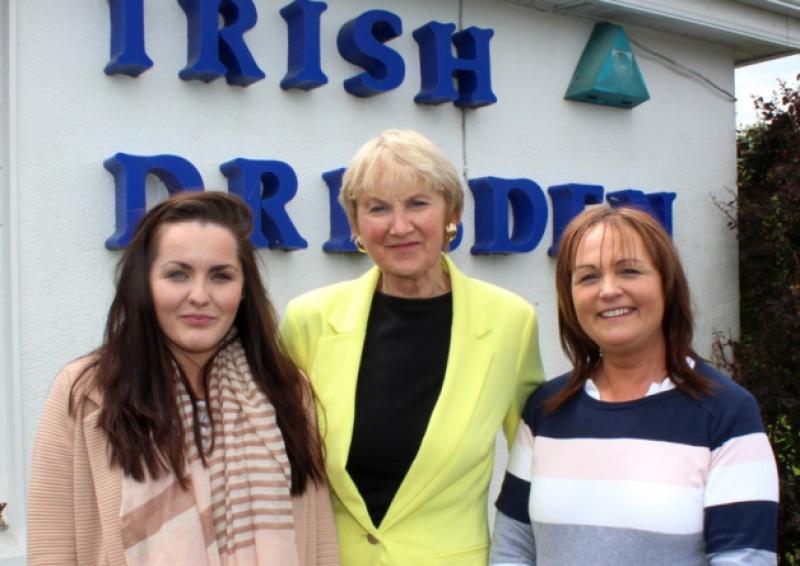 Lots of plans: Sabina Saar-Best, centre with Shauna OConnell and Trish OConnell at the newly re-opened Irish Dresden factory in Dromcollogher