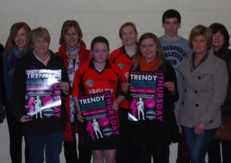 Members of Bruff GAA club preparing for the fashion show at Bulgaden Castle