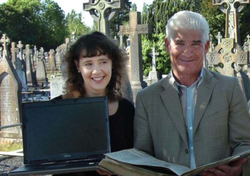 Jackie Hayes, city archivist and Flan Haskett, cemetery superintendent