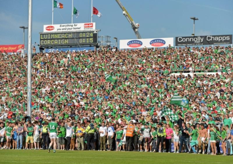 Jubilant Limerick supporters prepare to invade the pitch at the end of the Munster Final last July. Picture: Diarmuid Greene / SPORTSFILE