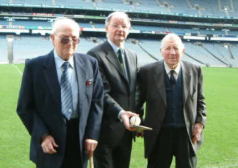 Limerick GAA's 1940 All-Ireland legends, the late Tony Herbert and Tommy Cooke, who have passed away within weeks of each other. They flank Eamonn Rea on a visit to Croke Park