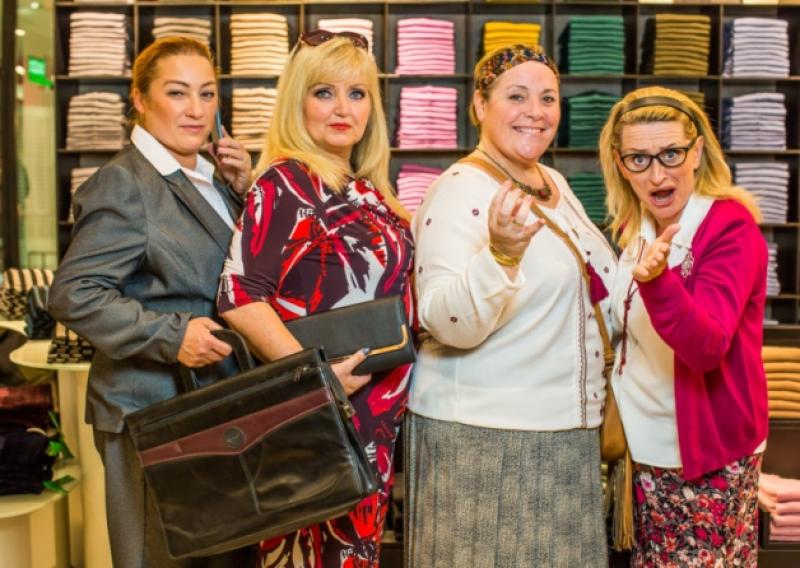 Niamh Kavanagh, Linda Nolan, Mary Byrne and Sue Collins in character in Menopause the Musical, which takes to the stage in the University Concert Hall on October 27 and 28