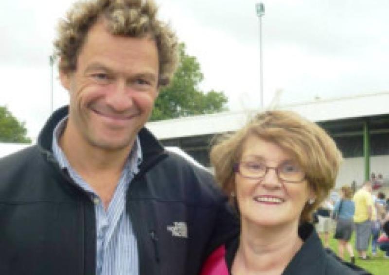 Dominic West with the winner of the glamourous granny competition, Helen Culhane, Glin