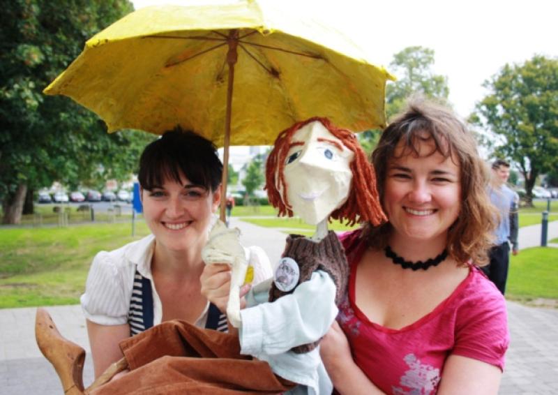 Emma Fisher, designer, writer, puppeteer and performer with Ann Blake, composer and performer of Spun, running in 69 O'Connell Street this week as part of the Lime Tree's children's festival