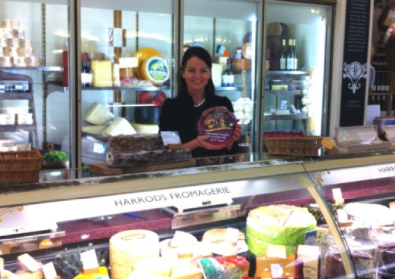 Helen Cahill of Cahill's Cheese behind the counter at the famous Harrods department store in London last week